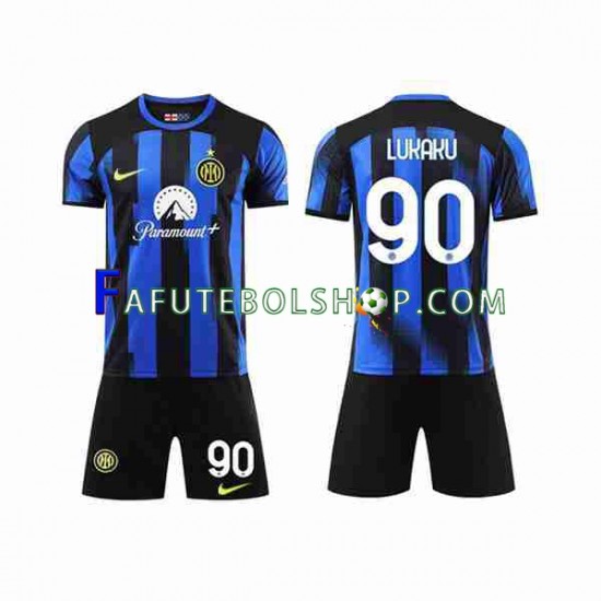 Camisa 1 Internazionale Lukaku 90 2023-2024 manga curta ,infantil