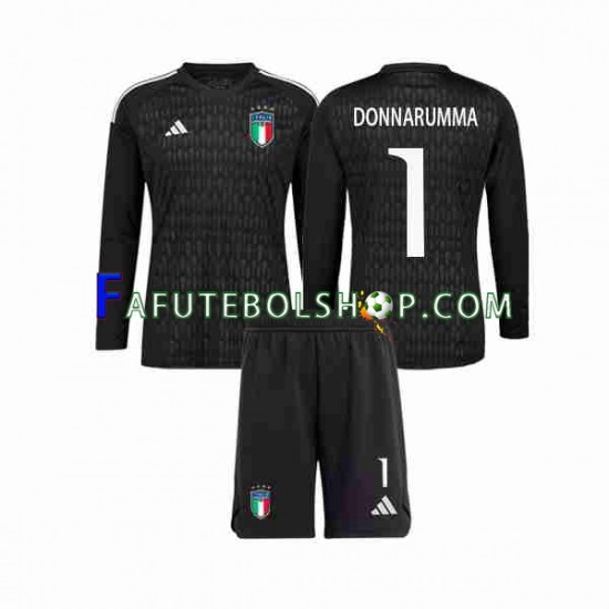 Camisa Goleiro 2 Itália Donnarumma 1 2023 manga longa ,infantil