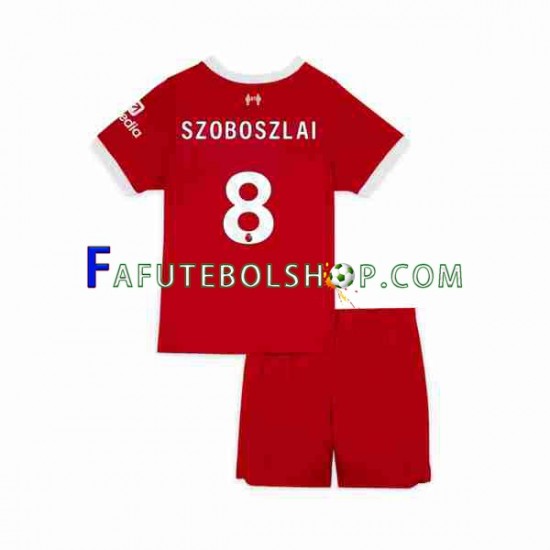 Camisa 1 Liverpool Dominik Szoboszlai 8 2023 manga curta ,infantil