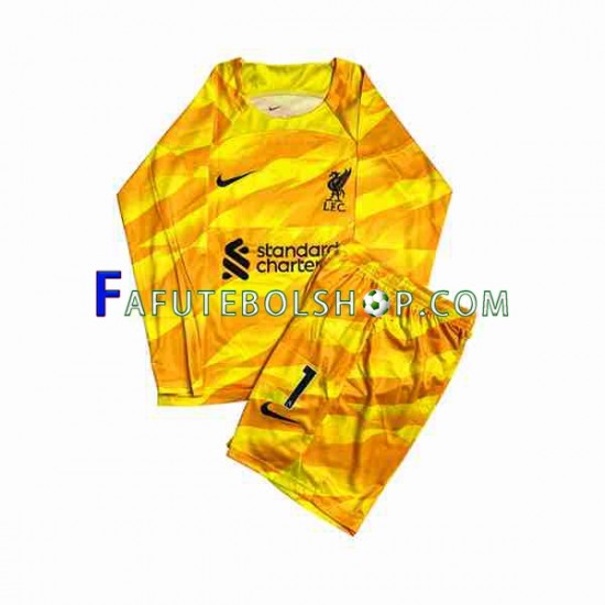 Camisa Goleiro 3 Liverpool A.Becker 1 2023-2024 manga longa ,infantil