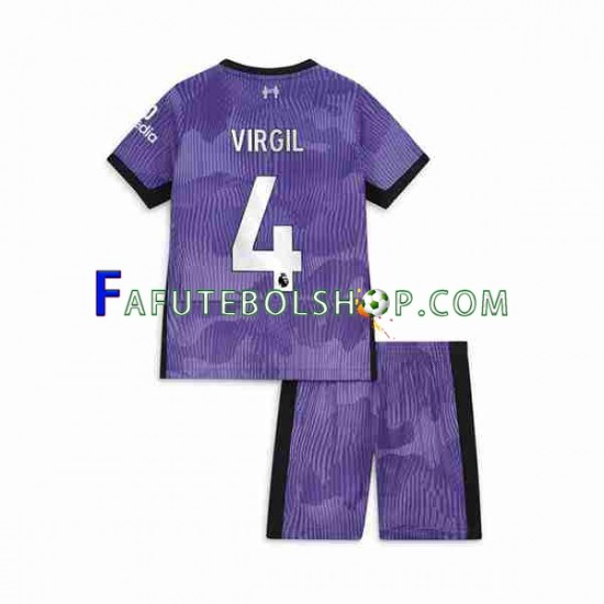 Camisa 3 Liverpool Virgil van Dijk 4 2023-2024 manga curta ,infantil