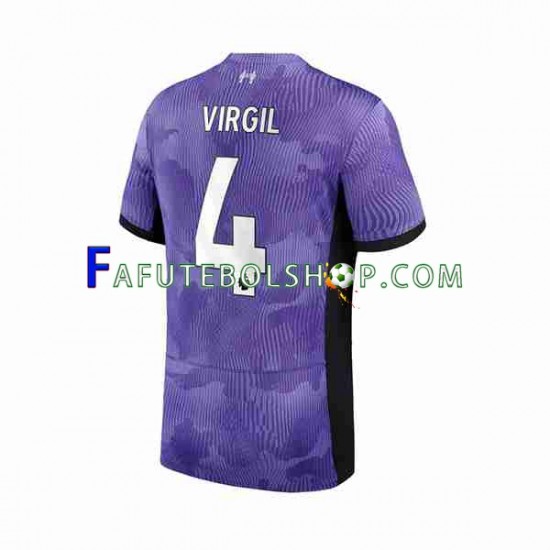 Camisa 3 Liverpool Virgil van Dijk 4 2023-2024 manga curta ,Masculino