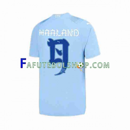 Camisa 1 Manchester City Haaland 9 Special Printing 2023-2024 manga curta ,Masculino