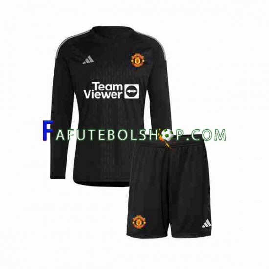 Camisa Goleiro 3 Manchester United 2023-2024 manga longa ,infantil