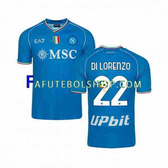 Camisa 1 Napoli DI LORENZO 22 2023-2024 manga curta ,Masculino