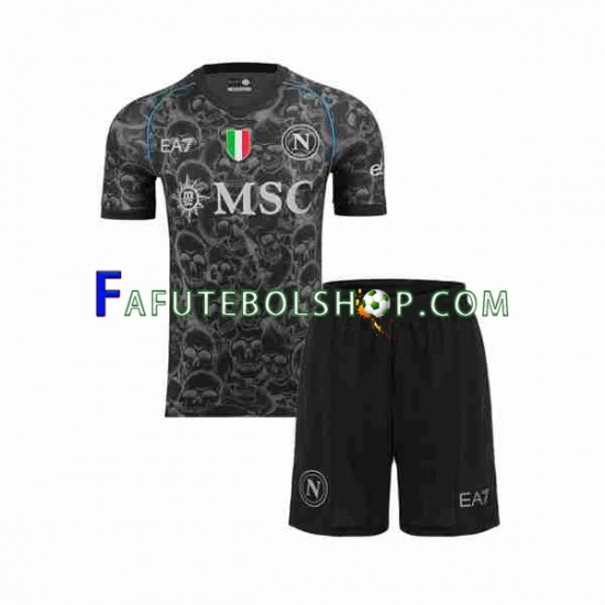 Camisa 1 Napoli Halloween 2023-2024 manga curta ,infantil