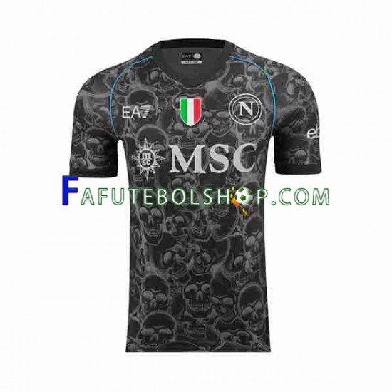 Camisa 1 Napoli Halloween 2023-2024 manga curta ,Masculino