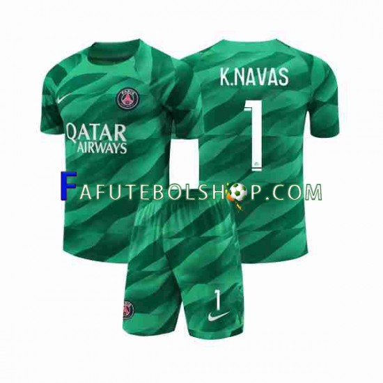 Camisa Goleiro 1 Paris Saint Germain K.NAVAS 1 2023-2024 manga curta ,infantil