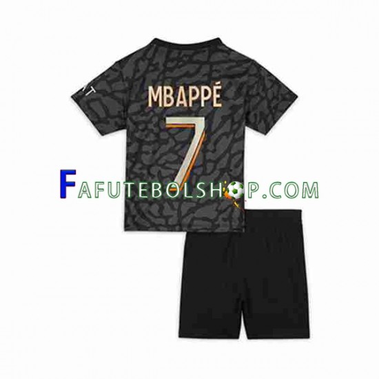 Camisa 3 Paris Saint Germain Mbappé Kylian 7 2023-2024 manga curta ,infantil