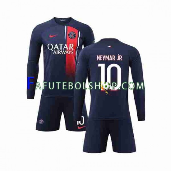 Camisa 1 Paris Saint Germain Neymar Jr 10 2023-2024 manga longa ,infantil