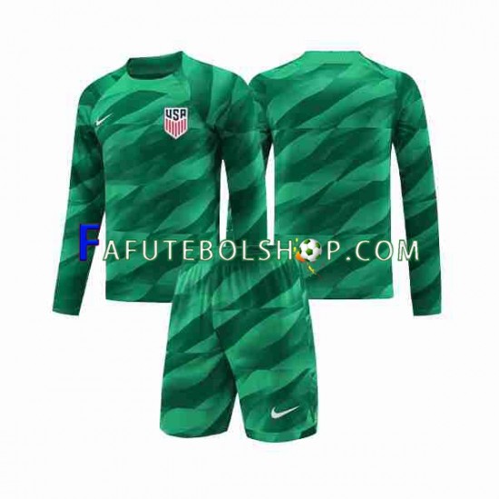 Camisa Goleiro 1 Estados Unidos 2023-2024 manga longa ,infantil