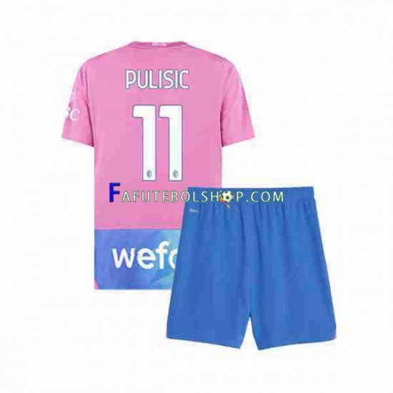 Camisa 3 AC Milan Christian Pulisic 11 2023-2024 manga curta ,infantil