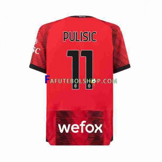 Camisa 1 AC Milan Christian Pulisic 11 2023-2024 manga curta ,Masculino