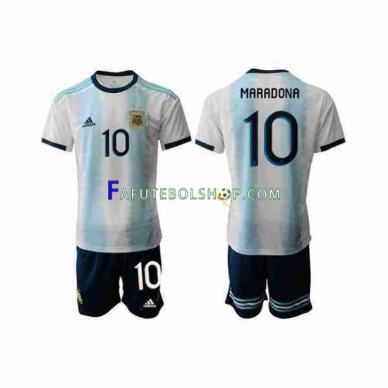 Camisa 1 Argentina Maradona 10 2019-2020 manga curta ,infantil