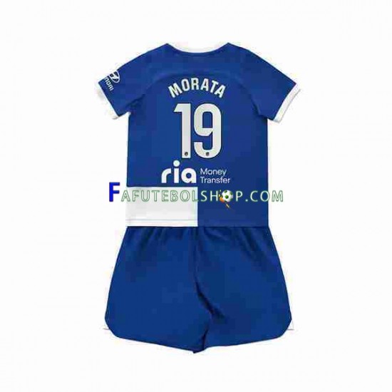 Camisa 2 Atlético de Madrid 2 Alvaro Morata 19 2023-2024 manga curta ,infantil