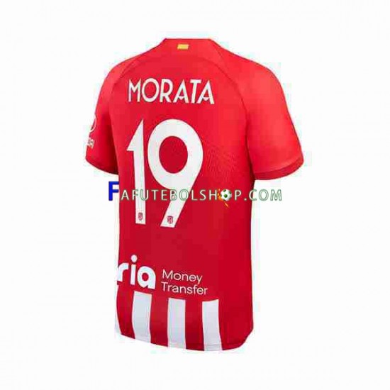 Camisa 1 Atlético de Madrid 2 Alvaro Morata 19 2023-2024 manga curta ,Masculino