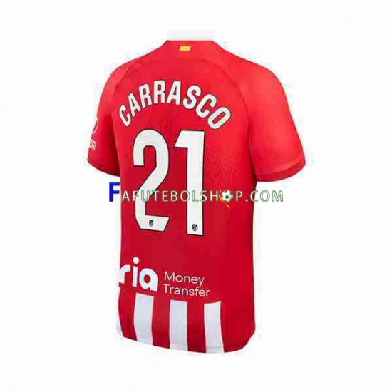 Camisa 1 Atlético de Madrid 2 Yannick Carrasco 21 2023-2024 manga curta ,Masculino