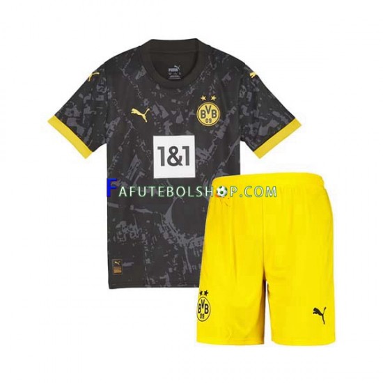 Camisa 2 Borussia Dortmund 2023-2024 manga curta ,infantil