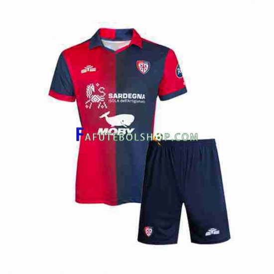 Camisa 1 Cagliari 2023-2024 manga curta ,infantil