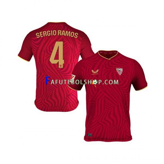 Camisa 2 FC Sevilla Sergio Ramos 4 2023-2024 manga curta ,Masculino