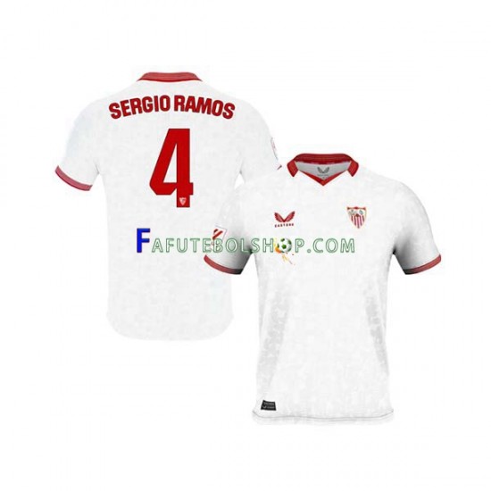 Camisa 1 FC Sevilla Sergio Ramos 4 2023-2024 manga curta ,Masculino