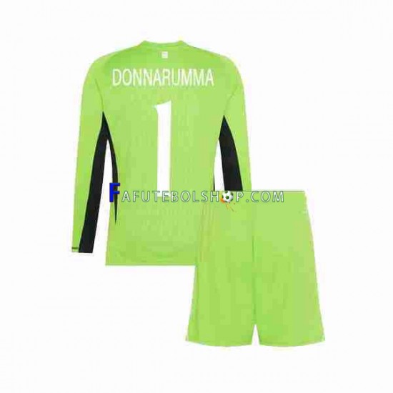 Camisa Goleiro 1 Itália Donnarumma 1 2023 manga longa ,infantil