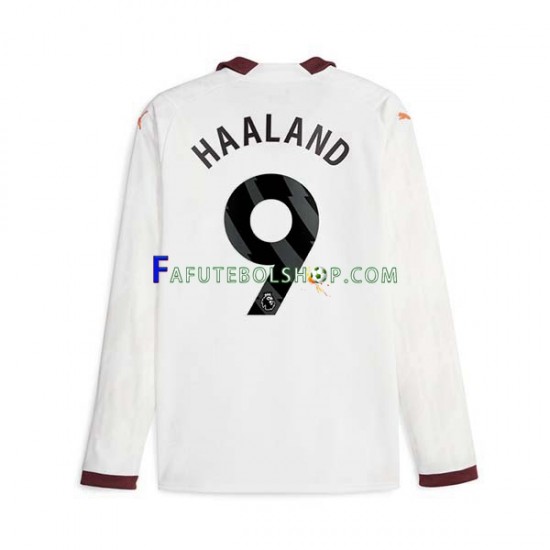 Camisa 2 Manchester City Erling Haaland 9 2023-2024 manga longa ,Masculino