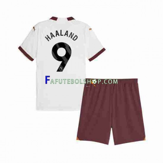 Camisa 2 Manchester City Erling Haaland 9 2023-2024 manga curta ,infantil