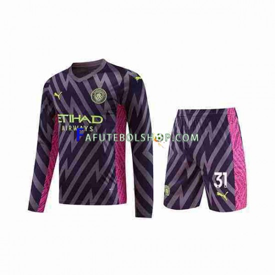 Camisa Goleiro 2 Manchester City Ederson Moraes 31 2023-2024 manga longa ,infantil