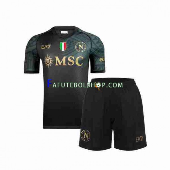 Camisa 3 Napoli 2023-2024 manga curta ,infantil