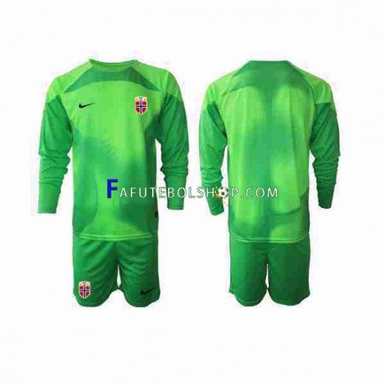 Camisa Goleiro 1 Noruega 2022 manga longa ,infantil