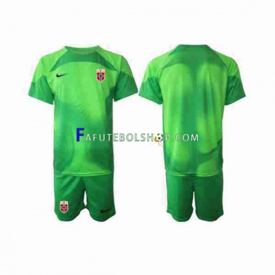 Camisa Goleiro 1 Noruega 2022 manga curta ,infantil