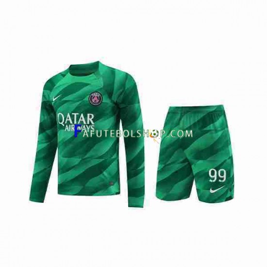 Camisa Goleiro 1 Paris Saint Germain Donnarumma 99 2023-2024 manga longa ,infantil