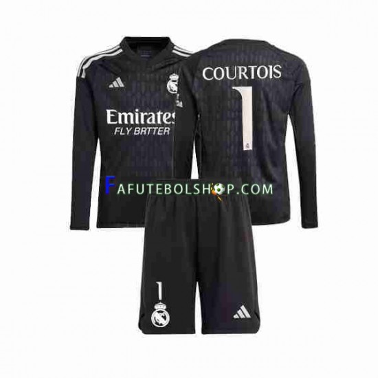 Camisa Goleiro 2 Real Madrid Thibaut Courtois 1 2023-2024 manga longa ,infantil