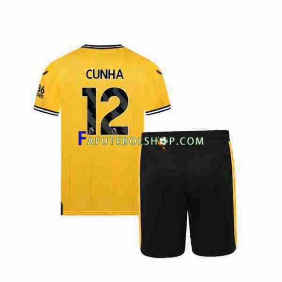 Camisa 1 Wolverhampton Wanderers CUNHA 12 2023-2024 manga curta ,infantil