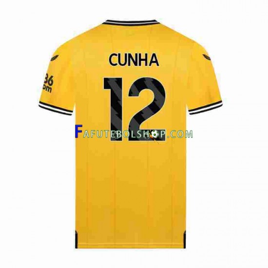 Camisa 1 Wolverhampton Wanderers CUNHA 12 2023-2024 manga curta ,Masculino