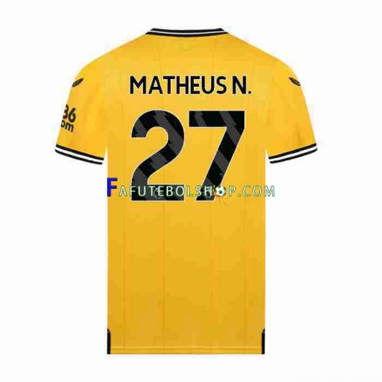 Camisa 1 Wolverhampton Wanderers Matheus Nunes 27 2023-2024 manga curta ,Masculino