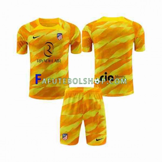 Camisa Goleiro Atlético de Madrid Laranja 2023-2024 manga curta ,infantil