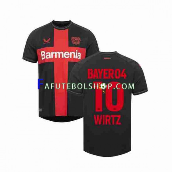 Camisa 1 Bayer Leverkusen Florian Wirtz 10 2023-2024 manga curta ,Masculino