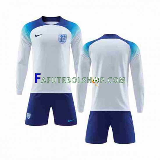 Camisa 1 Inglaterra Copa Do Mundo 2022 manga longa ,infantil