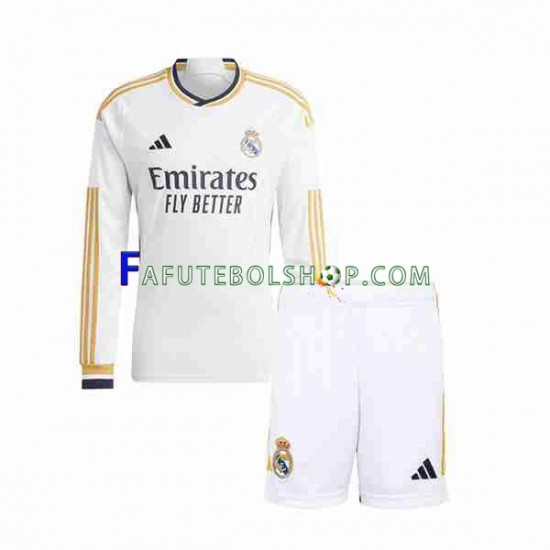 Camisa 1 Real Madrid 2023-2024 manga longa ,infantil