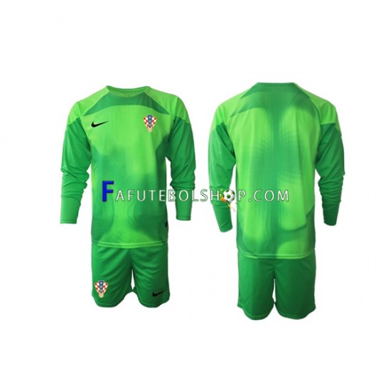 Camisa Goleiro 2 Croácia  Copa Do Mundo 2022 manga longa ,infantil