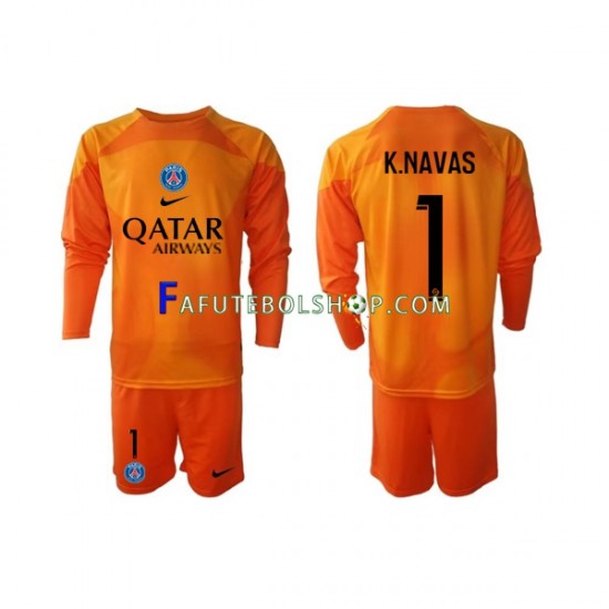 Camisa Goleiro 2 Paris Saint Germain Keylor Navas 1  2022-2023 manga longa ,infantil