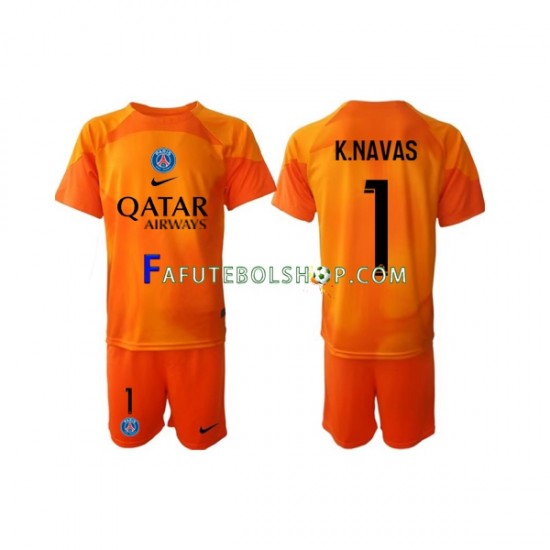 Camisa Goleiro 2 Paris Saint Germain Keylor Navas 1  2022-2023 manga curta ,infantil