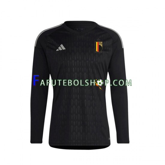 Camisa Goleiro 2 Bélgica  2022 manga longa ,Masculino