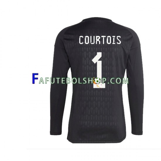 Camisa Goleiro 2 Bélgica Courtois 1  2022 manga longa ,Masculino