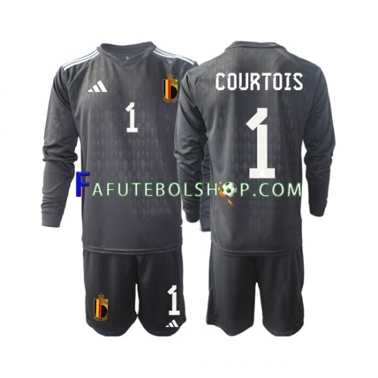 Camisa Goleiro 2 Bélgica Courtois 1  2022 manga longa ,infantil