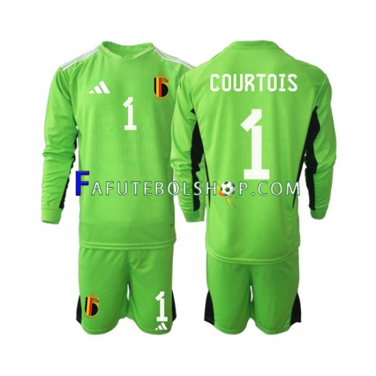 Camisa Goleiro 1 Bélgica Courtois 1  2021-2022 manga longa ,infantil