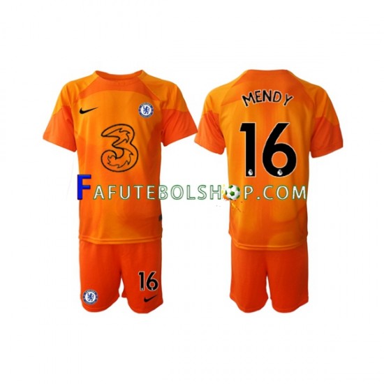 Camisa Goleiro 1 Chelsea Edouard Mendy 16  2022-2023 manga curta ,infantil