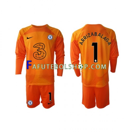 Camisa Goleiro 1 Chelsea Kepa Arrizabalaga 1  2022-2023 manga longa ,infantil